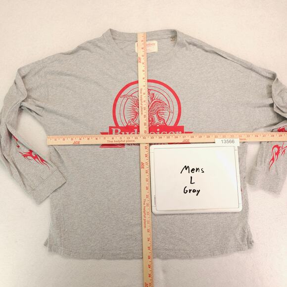 Budweiser Long Sleeve Crew Neck Graphic T Shirt Mens Size Large L Gray - Picture 6 of 10